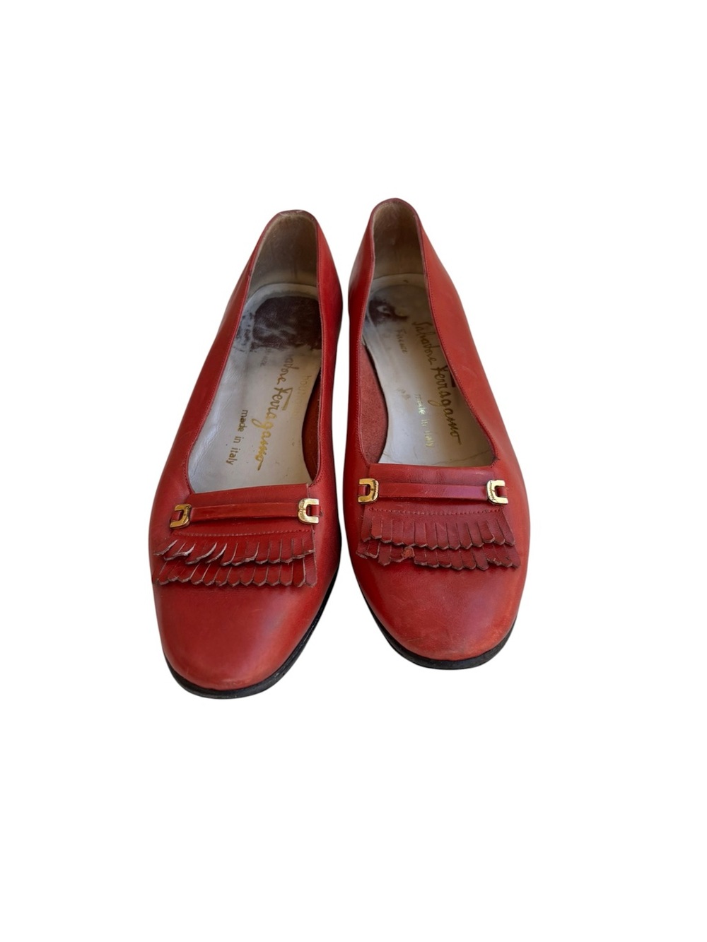 Vintage Salvatore Ferragamo Red Leather Pumps – Size 6.5